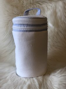 White and Blue Accessory Bag